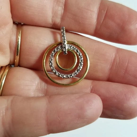 Circles pendant Sterling Silver 925 HAN Thailand gold concentric - Picture 10 of 10